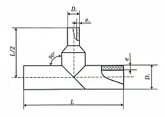 Тройник ПНД ПЭ100 переходной сварной 180х160 мм SDR17