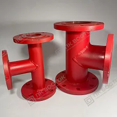 Тройник стальной фланцевый ТФ Ду 125х80 Ру10